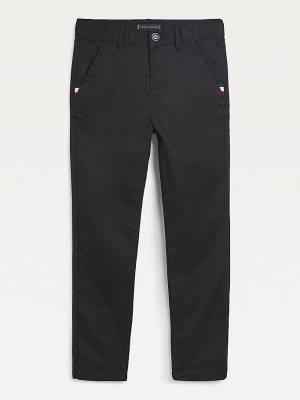 Tommy Hilfiger Essential Slim Fit Chinos Fantje Hlače Črna | TH139QAZ