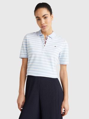 Tommy Hilfiger Essentials Stripe Ženske Polo Majica Modra | TH901MHA