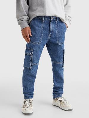 Tommy Hilfiger Ethan Relaxed Fit Cargo Moški Kavbojke Denim | TH149CDY