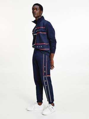 Tommy Hilfiger Exclusive Flag Logo Cuffed Joggers Moški Hlače Modra | TH376GUM