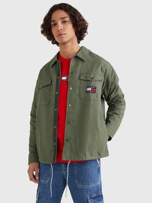 Tommy Hilfiger Expedition Logo Coach Moški Srajce Zelena | TH702DQV