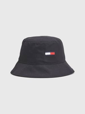 Tommy Hilfiger Flag Embroidery Bucket Moški Kapa Črna | TH145IPB