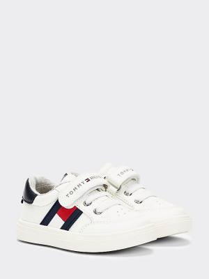 Tommy Hilfiger Flag Low-Top Fantje Superge Bela | TH097JYH