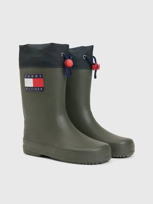 Tommy Hilfiger Flag Toggle Rain Dekleta Škornji Zelena | TH843GOP