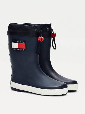 Tommy Hilfiger Flag Toggle Rain Fantje Škornji Modra | TH428MIV