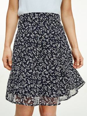 Tommy Hilfiger Floral Chiffon Relaxed Fit Mini Ženske Krilo Modra | TH095NQH