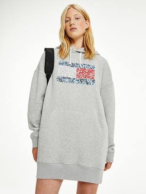 Tommy Hilfiger Floral Logo Ženske Obleke Siva | TH698GJX