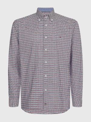 Tommy Hilfiger Gingham Check Organic Oxford Cotton Moški Srajce Rdeča | TH593VZN