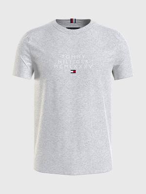 Tommy Hilfiger Graphic Logo Moški Majice Siva | TH827TOF