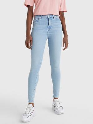 Tommy Hilfiger Harlem High Rise Super Skinny Ženske Kavbojke Denim | TH756LZR