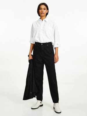 Tommy Hilfiger High Rise Mom Tapered Relaxed Black Elasticated Waist Ženske Kavbojke Črna | TH709LXA