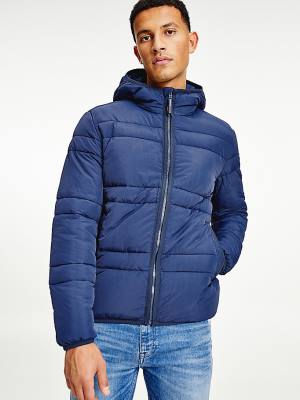 Tommy Hilfiger Hooded Quilted Puffer Moški Jakne Modra | TH102ZYR