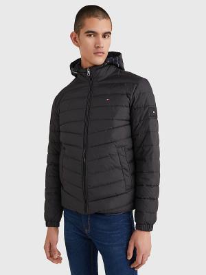 Tommy Hilfiger Hooded Tape Puffer Moški Jakne Črna | TH123LMN