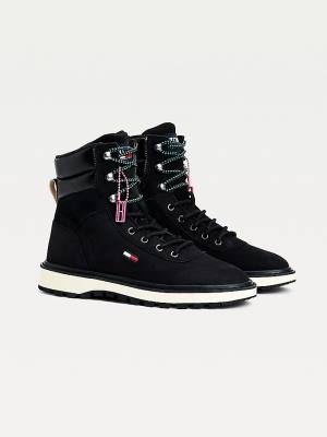 Tommy Hilfiger Hybrid Lace-Up Cleat Ženske Škornji Črna | TH801TWB