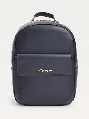 Tommy Hilfiger Iconic Signature Backpack Ženske Torbice Modra | TH702MKP