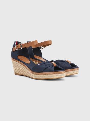 Tommy Hilfiger Iconic Wedge Espadrille Ženske Sandali Modra | TH103BCR