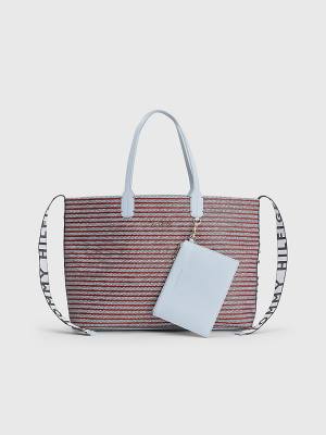 Tommy Hilfiger Iconic Woven Tote Ženske Torbice Rdeča | TH865RJW