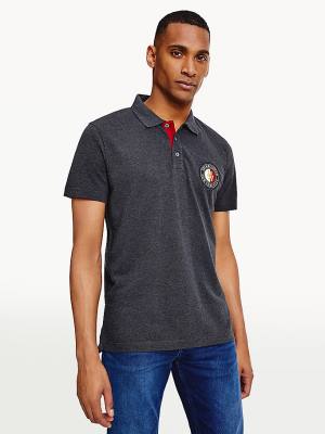 Tommy Hilfiger Icons Organic Cotton Regular Fit Moški Polo Majica Siva | TH513VGB