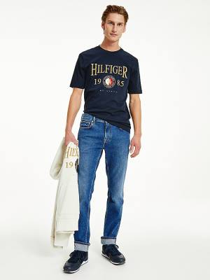 Tommy Hilfiger Icons Relaxed Fit Moški Majice Modra | TH476GPA