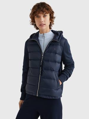 Tommy Hilfiger Knit Mix Down-Filled Ženske Jakne Modra | TH013CLA