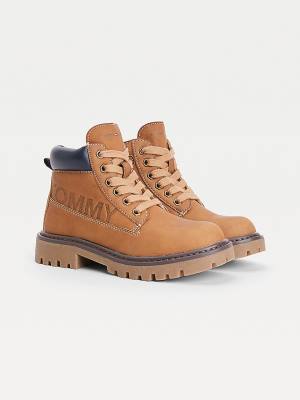 Tommy Hilfiger Lace-Up Cleated Sole Ankle Booties Fantje Škornji Rumena | TH703WXZ