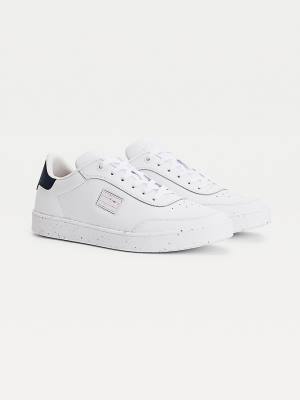 Tommy Hilfiger Leather Speckled Cupsole Moški Superge Bela | TH387KZQ