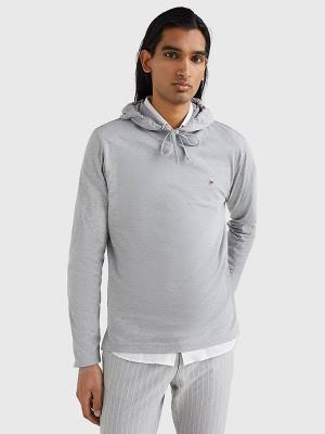 Tommy Hilfiger Lightweight Moški Pulover s kapuco Siva | TH964JCK