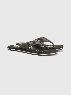 Tommy Hilfiger Logo Patch Flip-Flops Moški Sandali Siva | TH134FDU