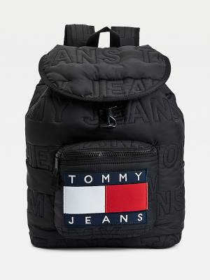 Tommy Hilfiger Logo Quilting Puffer Backpack Moški Torbice Črna | TH210URY