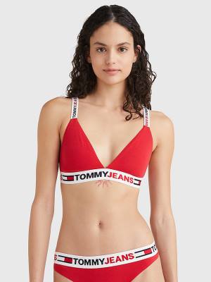 Tommy Hilfiger Logo Underband Triangle Bra Ženske Spodnje Perilo Rdeča | TH203YWR