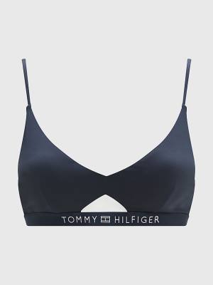 Tommy Hilfiger Logo Waistband Bikini Bralette Ženske Kopalke Modra | TH250UWM