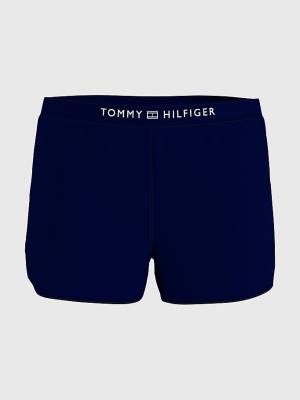 Tommy Hilfiger Logo Waistband Terry Shorts Ženske Kopalke Modra | TH698RDG