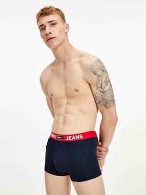 Tommy Hilfiger Logo Waistband Trunks Moški Spodnje Perilo Modra | TH892TZQ