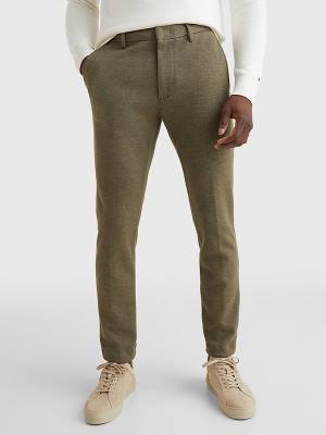 Tommy Hilfiger Modern Bleecker Pique Jersey Slim Chinos Moški Hlače Kaki | TH396AYU