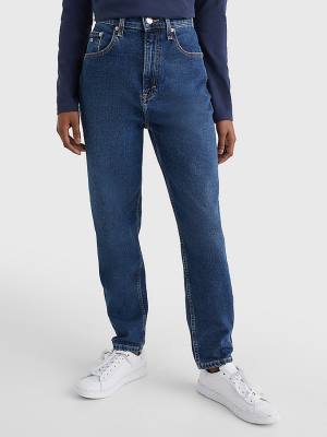 Tommy Hilfiger Mom Ultra High Rise Tapered Faded Ženske Kavbojke Denim | TH142FLE