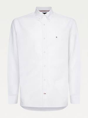 Tommy Hilfiger Natural Soft Poplin Regular Fit Moški Srajce Bela | TH409JUY