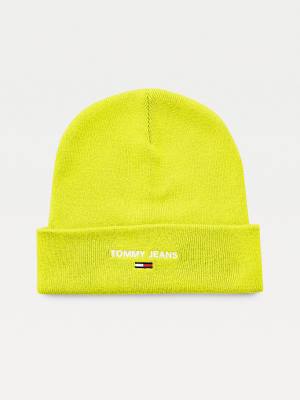 Tommy Hilfiger Neon Organic Cotton Blend Beanie Moški Kapa Zelena | TH106MOY