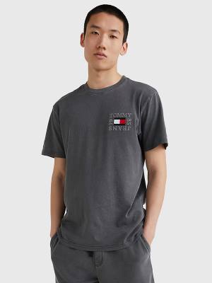 Tommy Hilfiger Organic Cotton Boxy Moški Majice Črna | TH316SDO