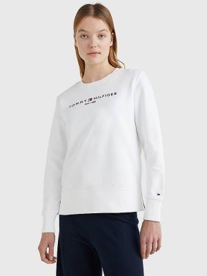 Tommy Hilfiger Organic Cotton Crew Neck Ženske Pulover Bela | TH952PUE