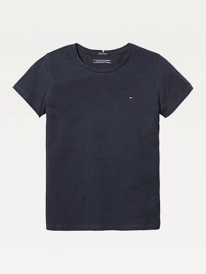 Tommy Hilfiger Organic Cotton Dekleta Majice Modra | TH723HOS