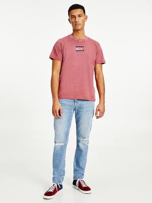 Tommy Hilfiger Organic Cotton Moški Majice Rdeča | TH538LYX