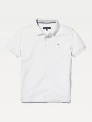 Tommy Hilfiger Organic Cotton Polo Shirt Fantje Majice Bela | TH327HCQ