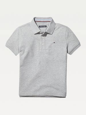 Tommy Hilfiger Organic Cotton Polo Shirt Fantje Majice Siva | TH905YMQ
