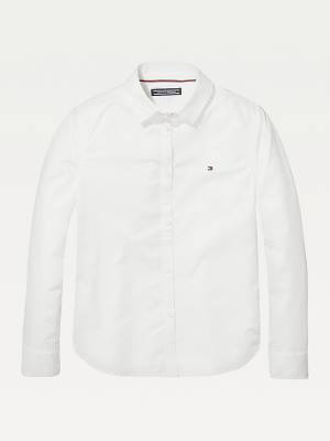 Tommy Hilfiger Organic Cotton Poplin Shirt Dekleta Majice Bela | TH861GQJ