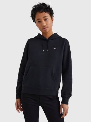 Tommy Hilfiger Organic Cotton Regular Fit Ženske Pulover s kapuco Črna | TH340PAY