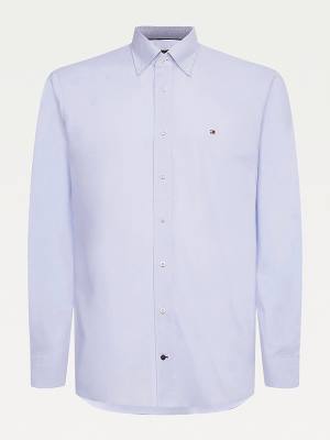 Tommy Hilfiger Organic Oxford Cotton Moški Srajce Modra | TH120AES