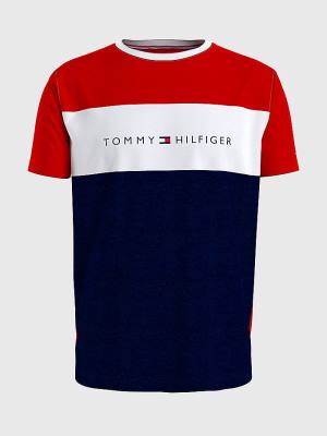 Tommy Hilfiger Original Colour-Blocked Logo Moški Pižama Rdeča | TH735XPS