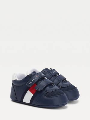 Tommy Hilfiger Padded Hook And Loop Fastening Fantje Superge Modra | TH274SBH