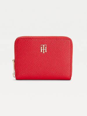 Tommy Hilfiger Pebble Grain Medium Zip-Around Ženske Denarnice Rdeča | TH470WCJ