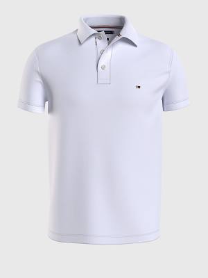 Tommy Hilfiger Plus Bubble Weave Moški Polo Majica Bela | TH402VFZ